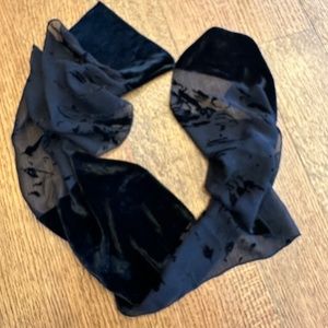 Sheer light weight silk/velour scarf